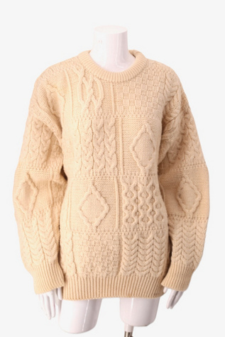 Retro Crew Neck Fisherman Cable Knit Pullover Cropped Sweater Vest