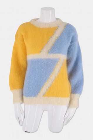 1980s Fuzzy Color Black Handknit Sweater Selected By Ritual Vintage