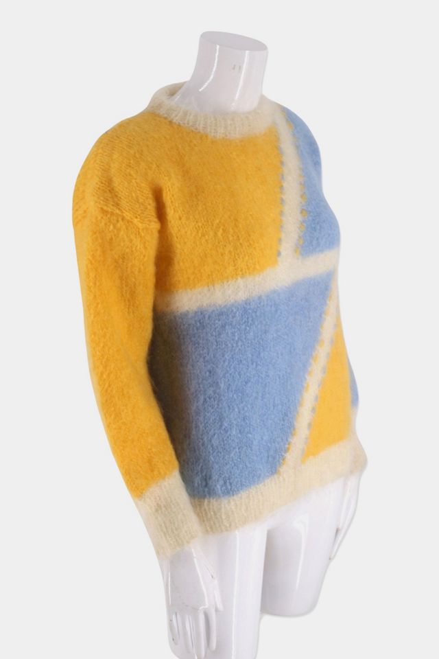 1980s Fuzzy Color Black Handknit Sweater Selected By Ritual Vintage #1