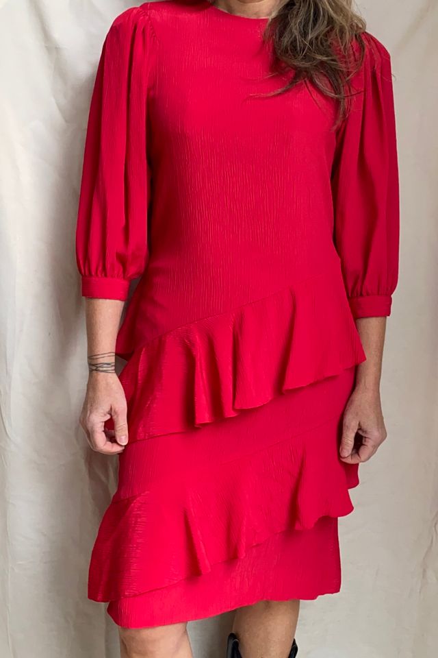 Vintage 80’s Hot Pink Ruffled Dress Selected by KA.TL.AK #2