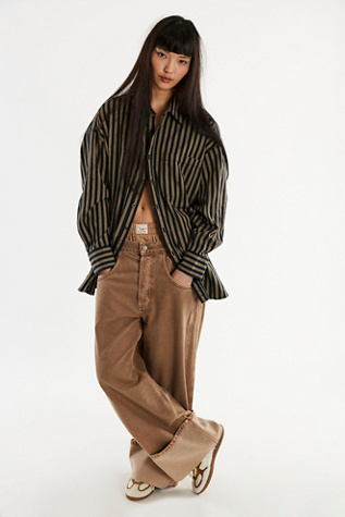 We The Free Final Countdown Cuffed Low-Rise Jeans at Free People in Tan, Size: 30 S