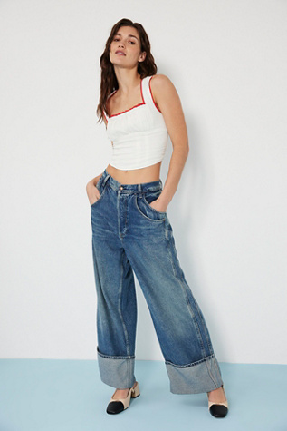 We The Free Final Countdown Cuffed Low-Rise Jeans at Free People in Mudslide, Size: 26