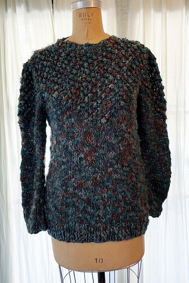 Vintage 1980's Italian Knubby Yoke Sweater Selected by FernMercantile #1