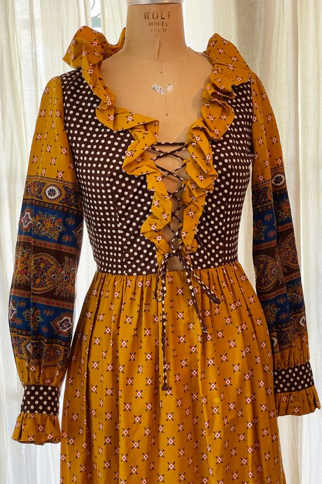 Vintage 1970's Magnin Corset Maxi Dress Selected by FernMercantile #2