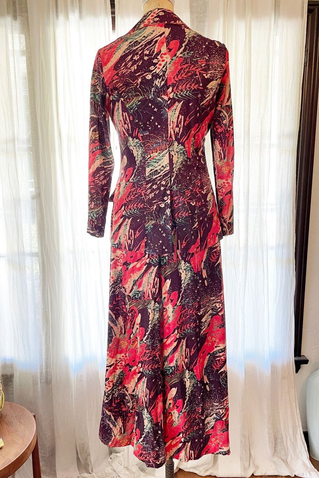 Vintage 1970's Psychedelic Landscape Maxi Dress and Jacket Set Selected by FernMercantile #3