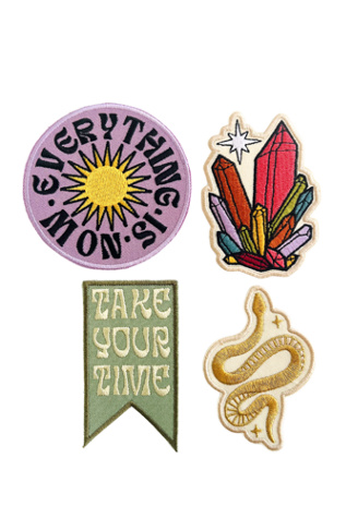 Golden Hour Designs Embroidered Iron-On Fun Patch Pack at Free People