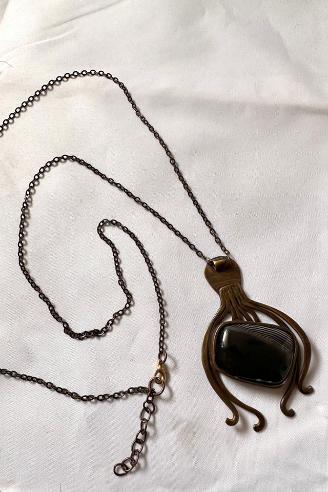 1950s Abstract Modernist Necklace with Stone Selected by Cherry #1