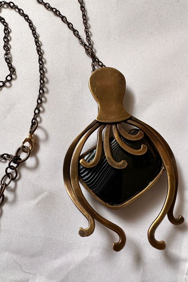 1950s Abstract Modernist Necklace with Stone Selected by Cherry #2
