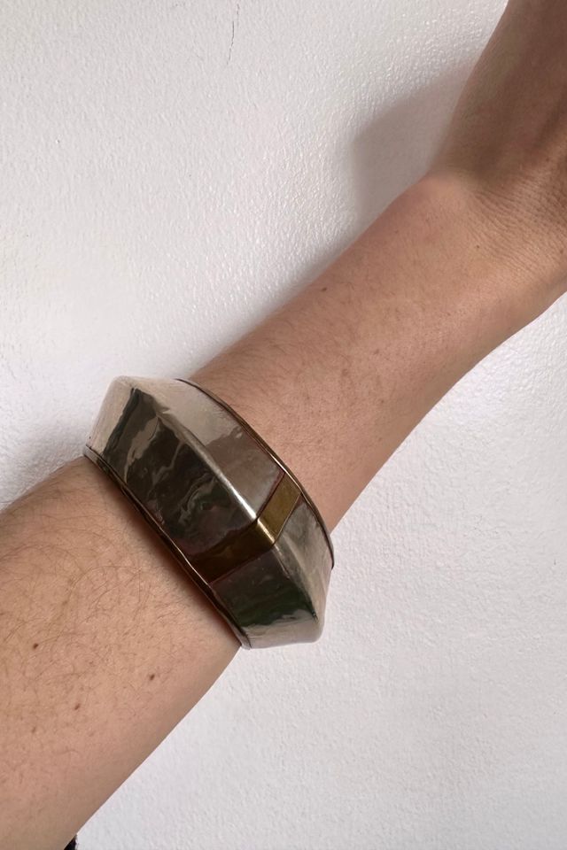 1980s Brass and Metal Flying Saucer Cuff Selected by Cherry #1