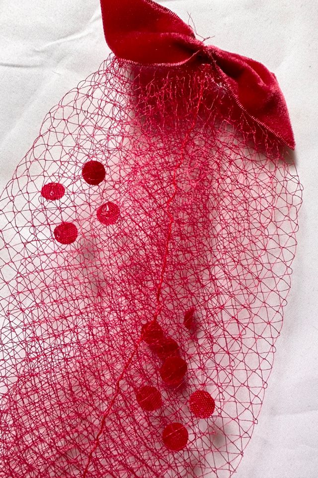 Deadstock 1950s Red Glamour Veil Hat Selected by Cherry #2