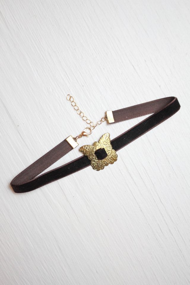 Upcycled Butterfly Medallion Velvet Choker Selected By Moons + Junes Vintage #2