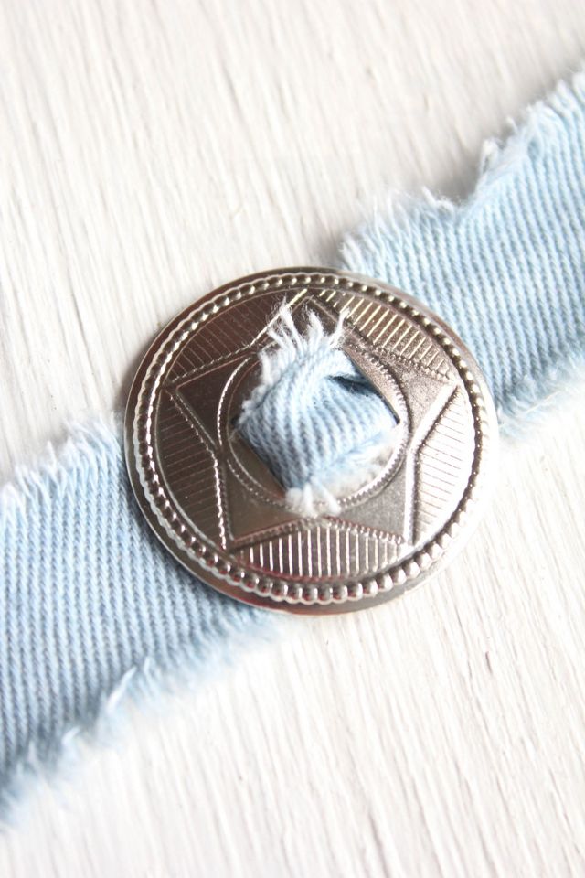 Upcycled Denim Western Star Medallion Choker Selected By Moons + Junes Vintage #1