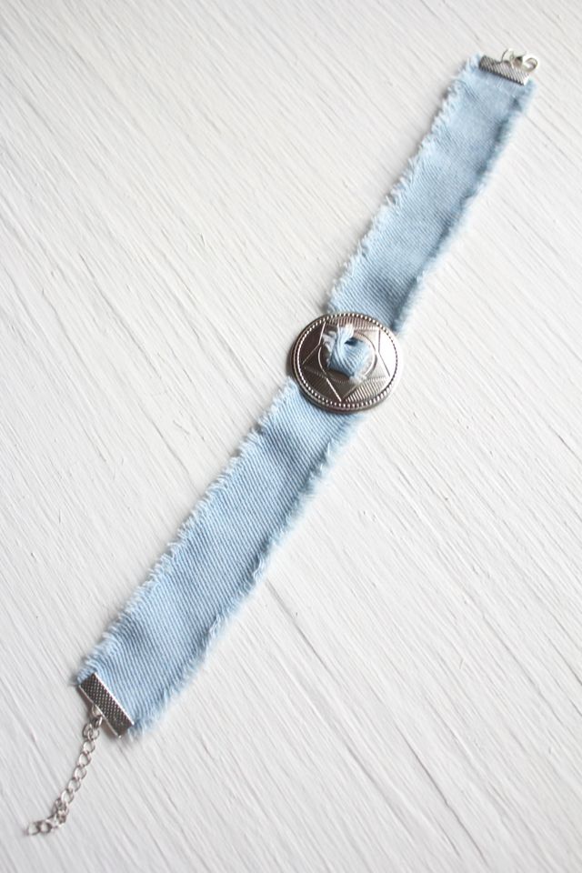 Upcycled Denim Western Star Medallion Choker Selected By Moons + Junes Vintage #2