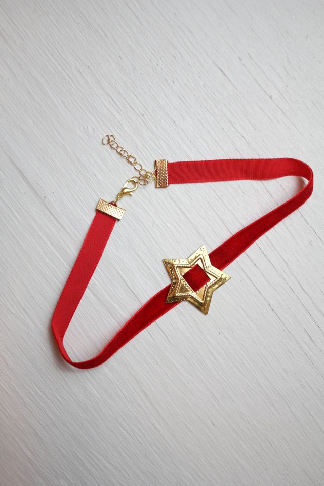 Wild West Red Velvet Medallion Choker Selected By Moons + Junes Vintage #1