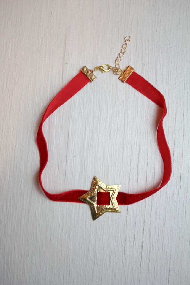 Wild West Red Velvet Medallion Choker Selected By Moons + Junes Vintage #3
