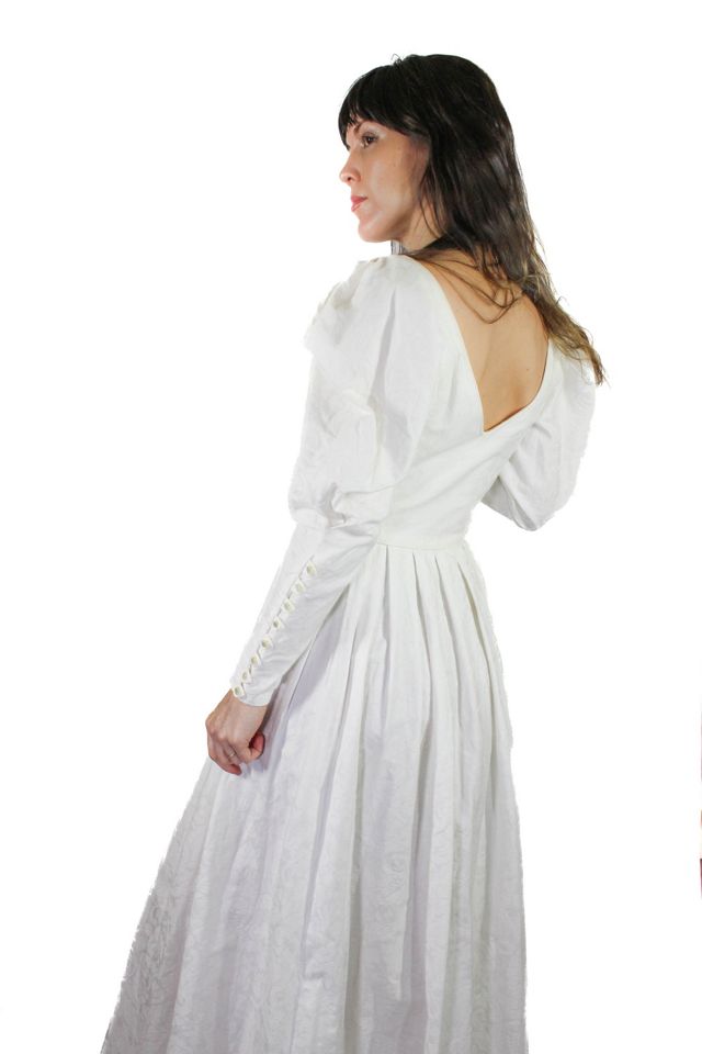 1980s Laura Ashley Cotton Wedding Dress Selected By Moons + Junes Vintage #2