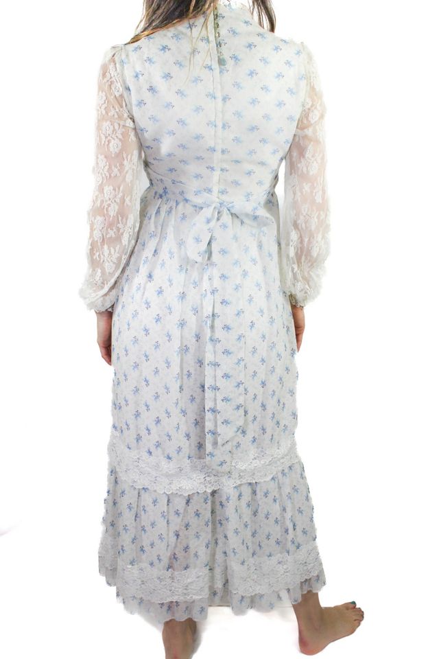 1970s Lace Sleeve Prairie Style Dress Selected By Moons + Junes Vintage #2