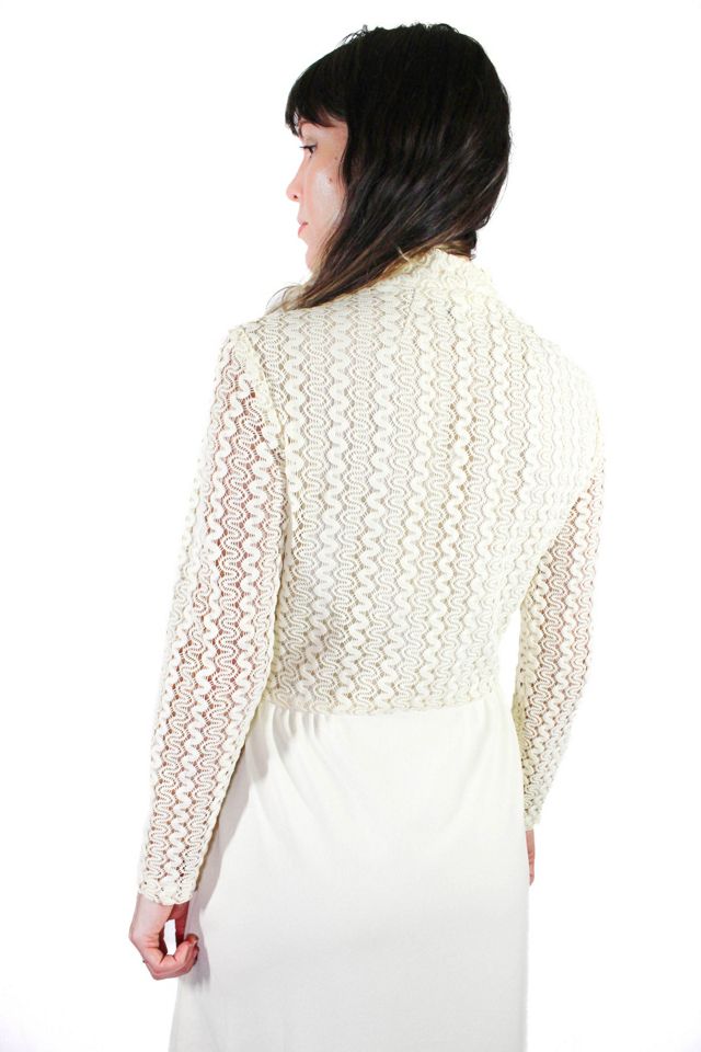 1970s Pointelle Cream Wedding Dress Selected By Moons + Junes Vintage #2