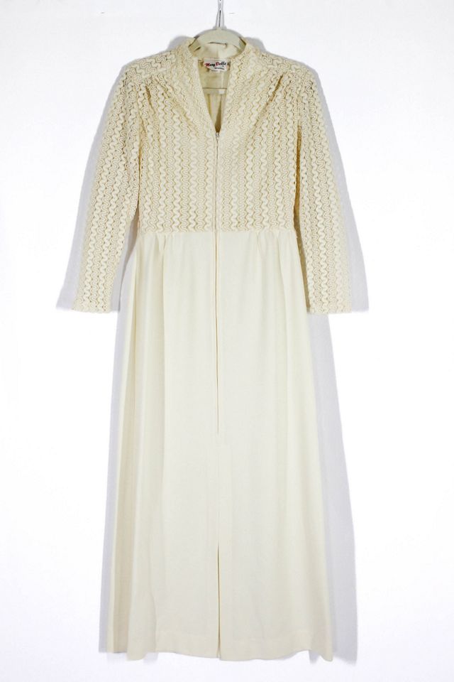 1970s Pointelle Cream Wedding Dress Selected By Moons + Junes Vintage #3