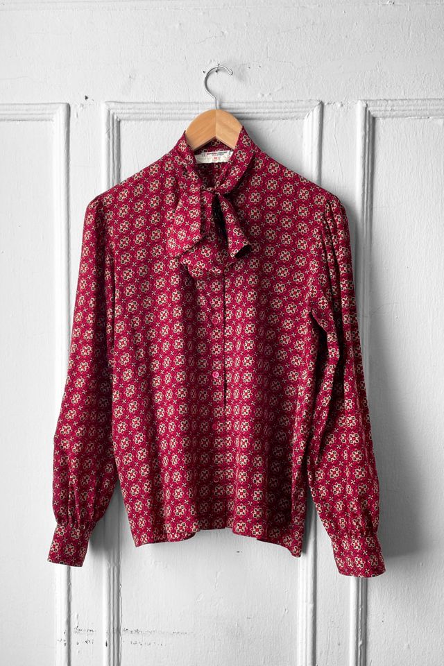 Vintage Yves Saint Laurent Silk Bow Blouse Selected by MARMALADE