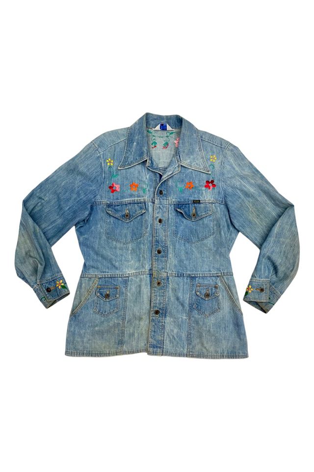 1970s Vintage Wrangler Embroidered Denim Chore Jacket Selected by BusyLady  Baca & The Goods | Free People