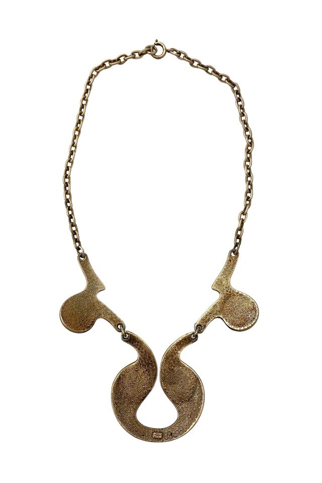 1970s Vintage Silver Tone Oynx Necklace Selected by BusyLady Baca & The Goods #1
