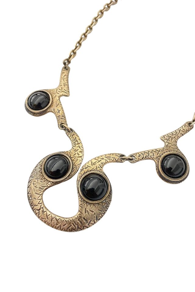 1970s Vintage Silver Tone Oynx Necklace Selected by BusyLady Baca & The Goods #2