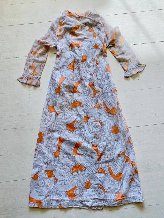 Vintage Peach Ruffled Dress Selected by Atlantic Vintage #2