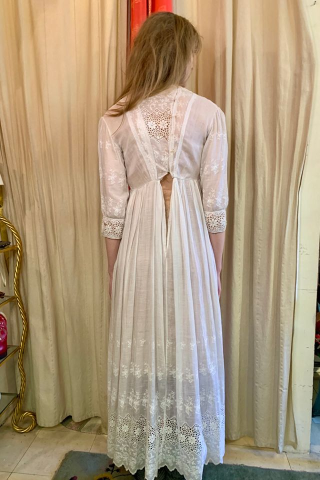 Vintage Edwardian Full Length Dress with Lace Panels Selected by Nomad  Vintage