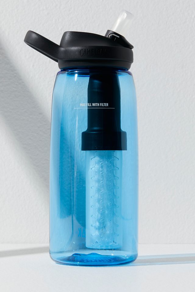 Camelbak Camel Bak Water Bottle Blue PBA Free 1000 ml 33 oz Straw Flip Top