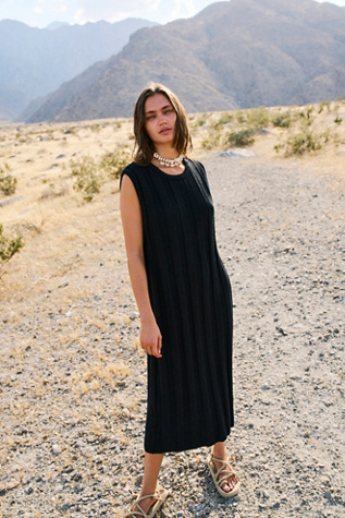 Женское платье free-est Theo Midi Sweater Dress, цвет: Чёрный — фото 3