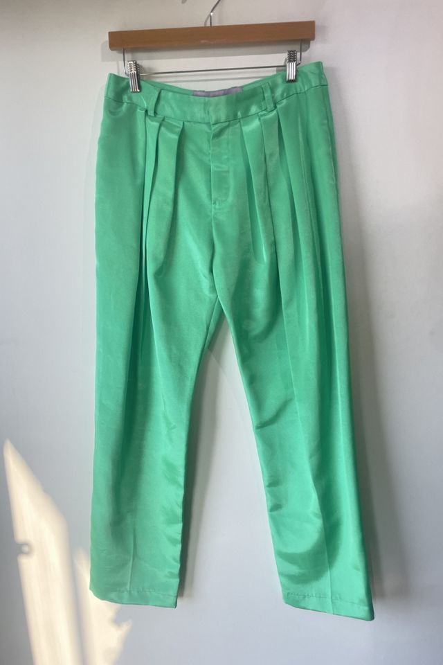 Mia Vesper Shiny Green Trousers Selected by The Curatorial Dept.