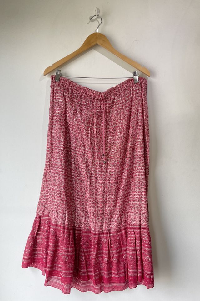 Vintage Two Piece Pink Floral Block Print Two-Piece Selected by The Curatorial Dept. Set #3