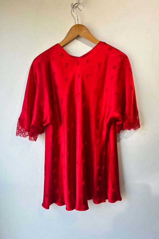 Vintage Guy LaRoche Red Silk Half-Robe Selected by The Curatorial Dept. #2