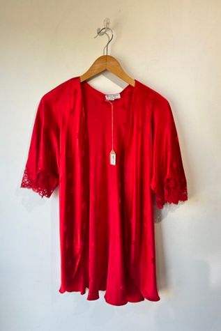 Vintage Guy LaRoche Red Silk Half-Robe Selected by The Curatorial Dept.