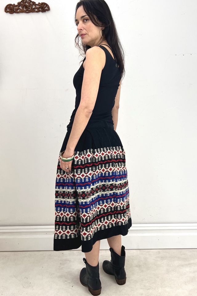 Vintage Midnight Sea Wool Woven Skirt Selected by Anna Corinna #1