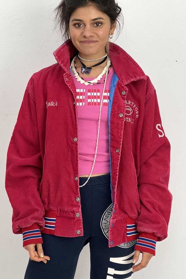 Vintage Corduroy Letterman Jacket Selected by Anna Corinna Free People