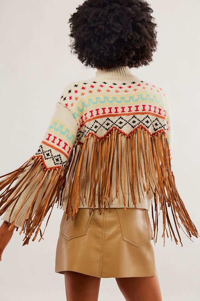 Free people fringe top sweater