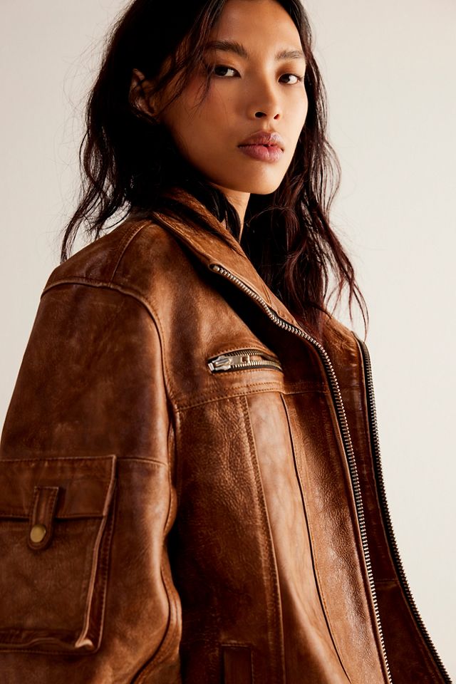 Free people clearance monroe leather jacket