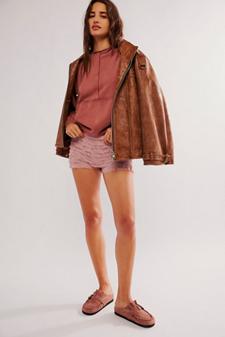 We The Free Skyline Leather Jacket at Free People in Caramel, Size: Small