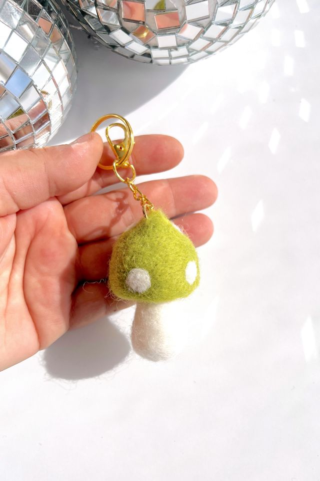 Golden Hour Designs Felt Mushroom Keychain #1