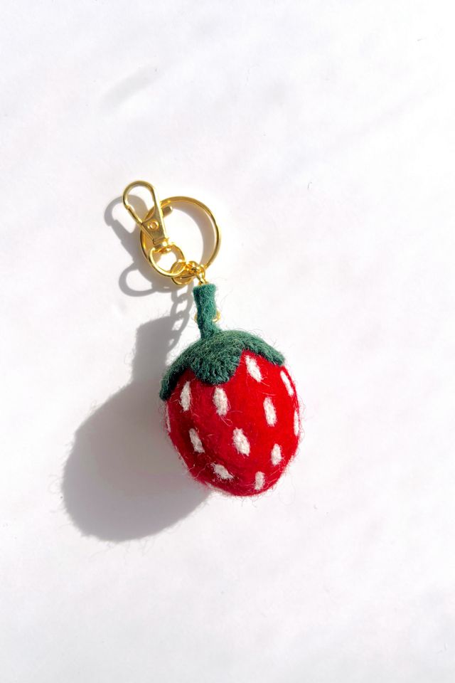 Pack Simulated Strawberry Strawberry Keychain Fashionable Jewelry