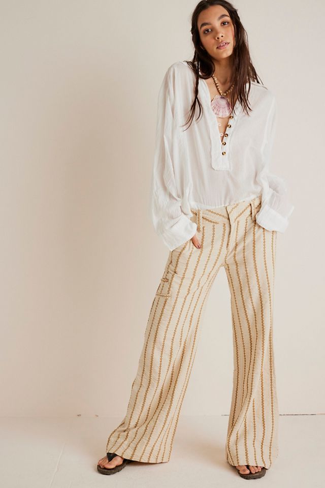 Always Authentic Wide Leg Pant - Sand/combo