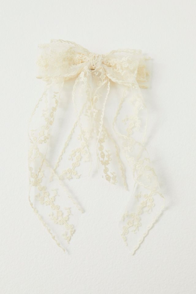 RIBBON BOW, WHITE LACE