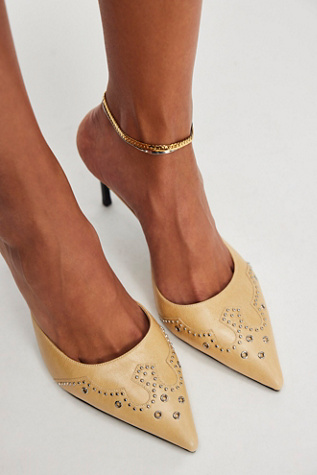 Free People X discount Jeffery Campbell Gellar Block Heel Chunky Gold Ring Embellished 8