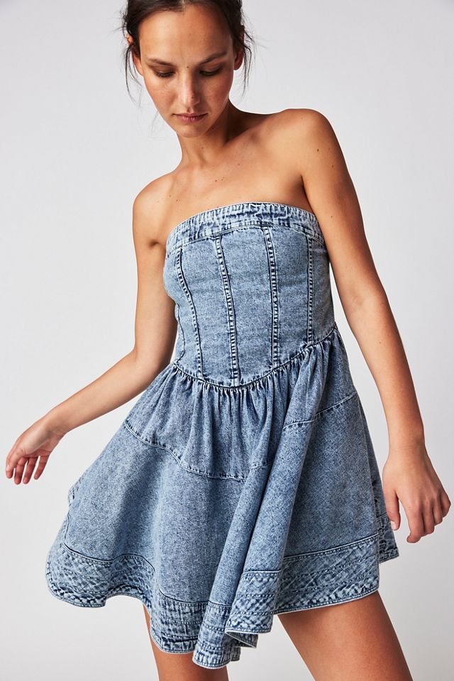 Corset dress denim best sale