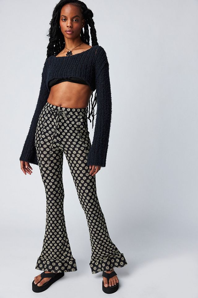 Floral Jersey Ruffle Trousers | Free People UK