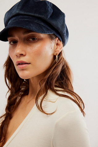 Proper Stripe Slouch Lieutenant Hat at Free People in Indigo/Black