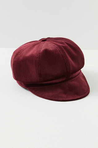 Proper Stripe Slouch Lieutenant Hat at Free People in Berry/Black