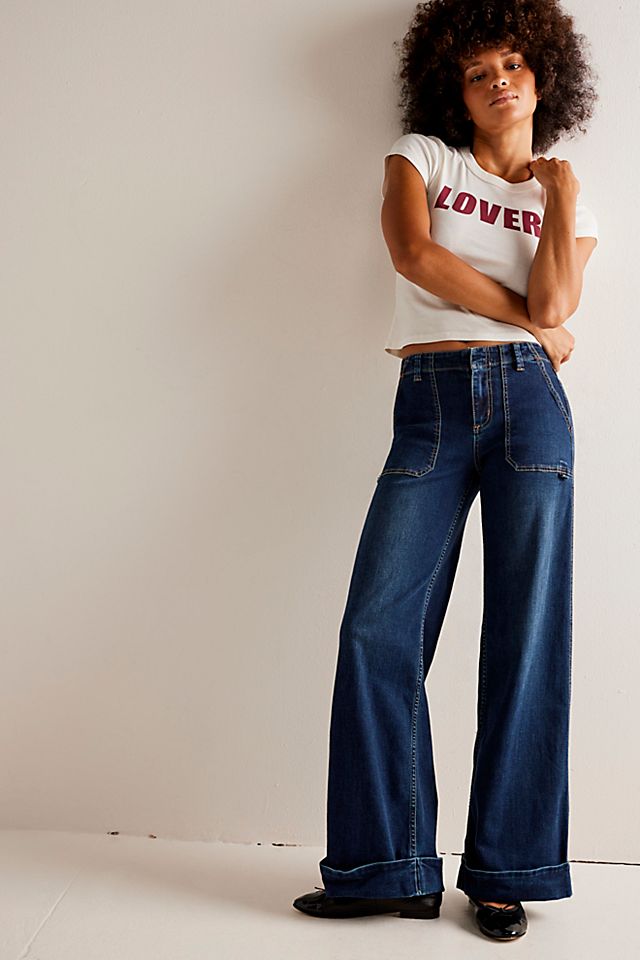 CRVY Bombshell Mid-Rise Cuffed Jeans